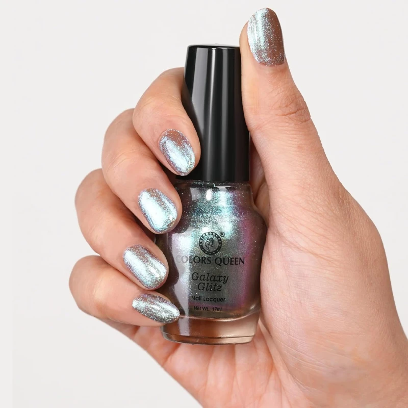 Colors Queen Galaxy Glitz Nail Lacquer | Glossy Nail Polish | Long Lasting | Chip Resisting Formula, Effortless Application | Vegan and Cruelty Free (126 - Stardust, 17ml) thumbnail 2